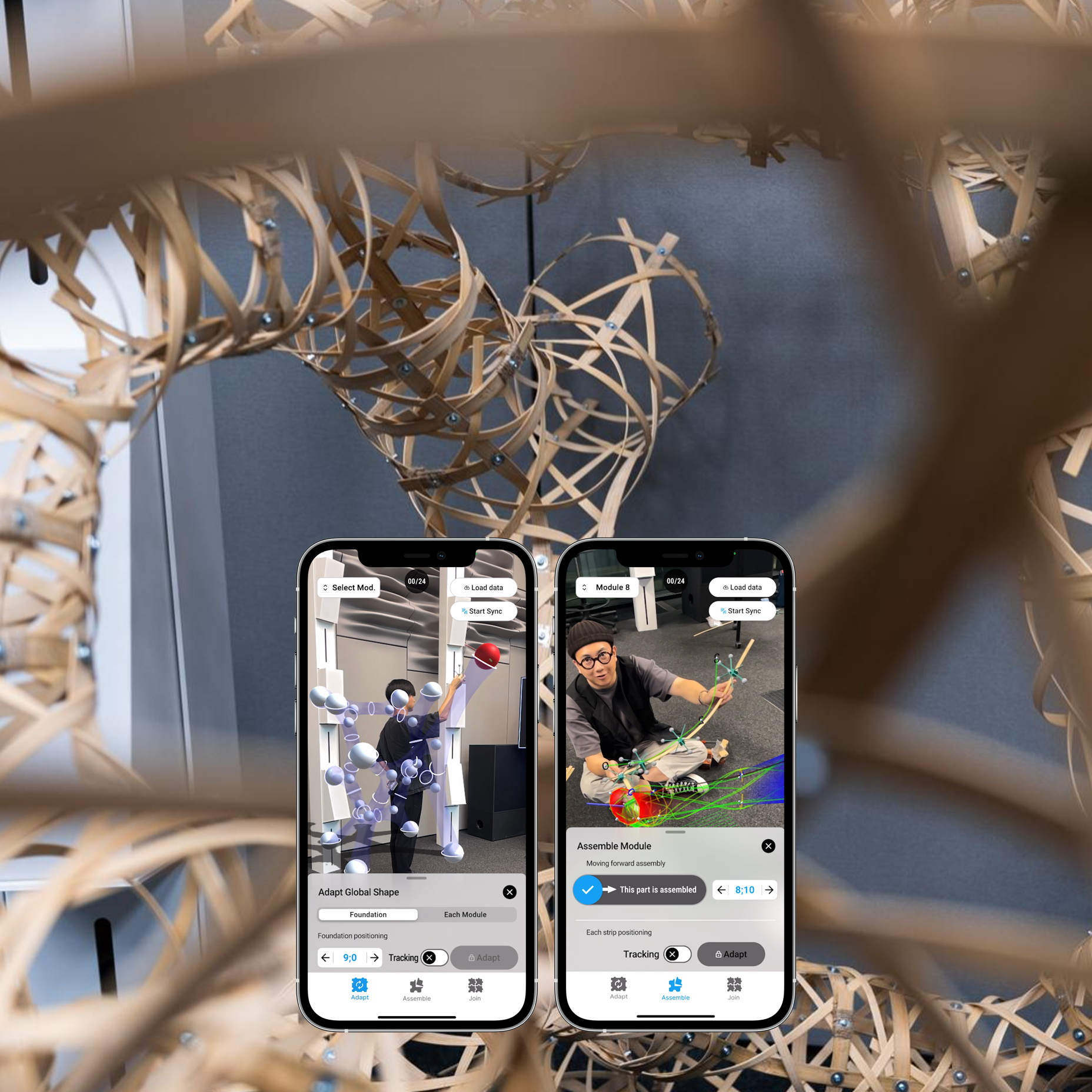 An Extended-Reality App Using Motion Capture for Bending-Active Structure